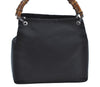 Authentic GUCCI Bamboo Vintage Shoulder Hand Bag Purse Nylon Leather Brown K8450