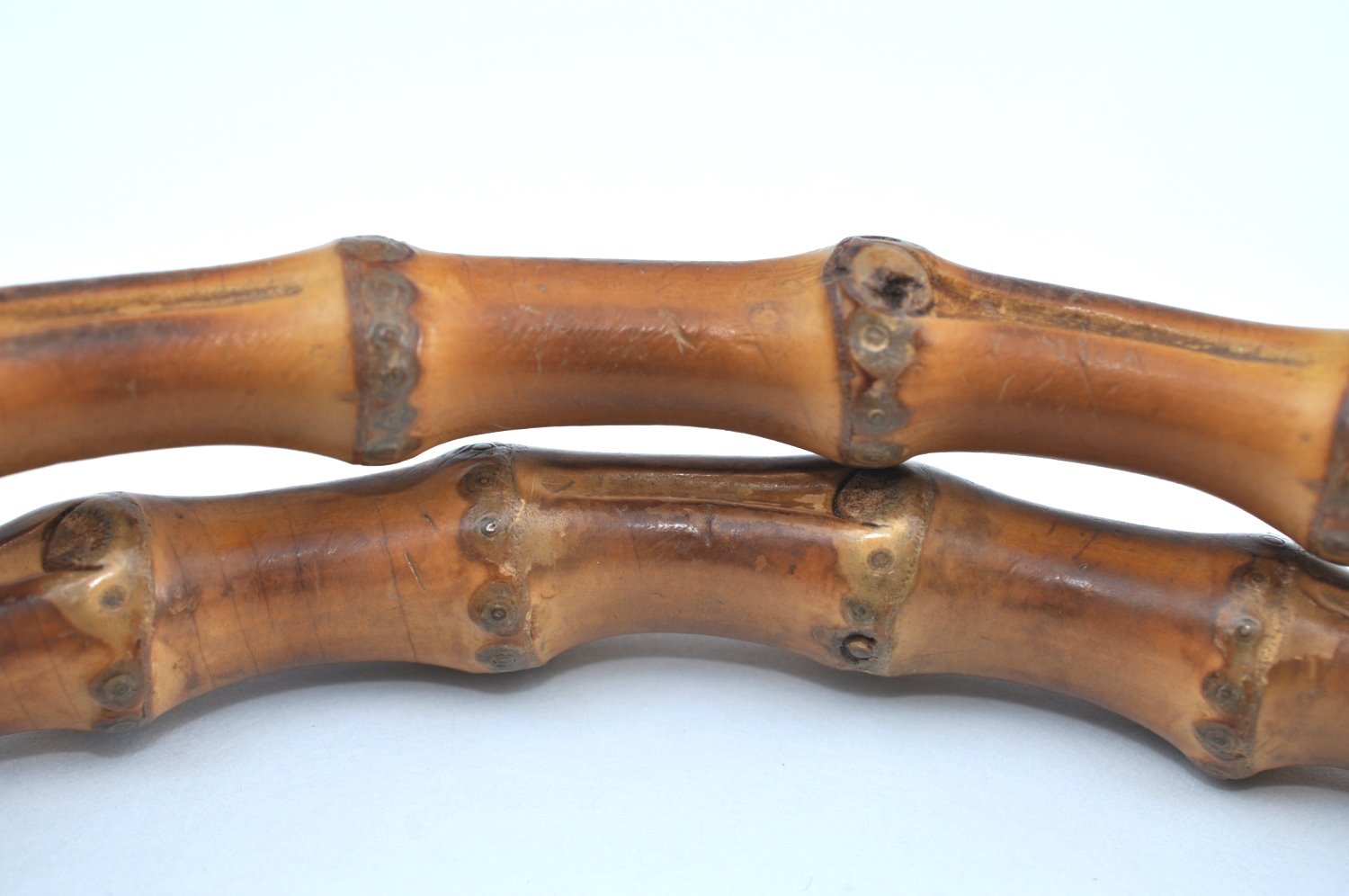 Authentic GUCCI Bamboo Vintage Shoulder Hand Bag Purse Nylon Leather Brown K8450