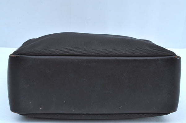 Authentic GUCCI Bamboo Vintage Shoulder Hand Bag Purse Nylon Leather Brown K8450