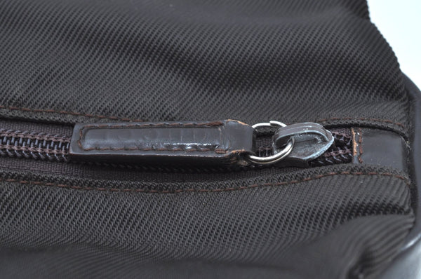 Authentic GUCCI Bamboo Vintage Shoulder Hand Bag Purse Nylon Leather Brown K8450