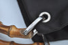 Authentic GUCCI Bamboo Vintage Shoulder Hand Bag Purse Nylon Leather Brown K8450