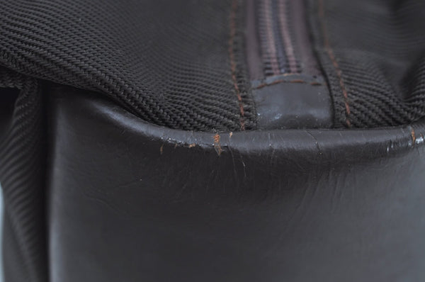 Authentic GUCCI Bamboo Vintage Shoulder Hand Bag Purse Nylon Leather Brown K8450