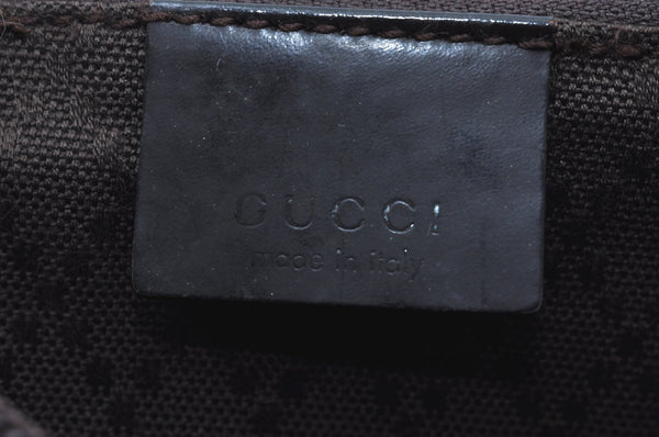 Authentic GUCCI Bamboo Vintage Shoulder Hand Bag Purse Nylon Leather Brown K8450