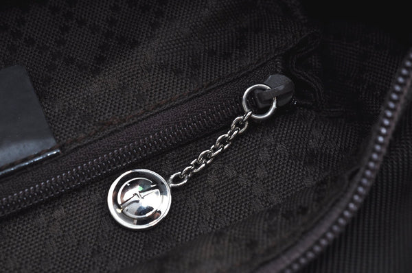 Authentic GUCCI Bamboo Vintage Shoulder Hand Bag Purse Nylon Leather Brown K8450