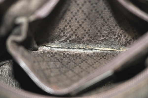 Authentic GUCCI Bamboo Vintage Shoulder Hand Bag Purse Nylon Leather Brown K8450