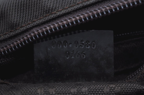 Authentic GUCCI Bamboo Vintage Shoulder Hand Bag Purse Nylon Leather Brown K8450