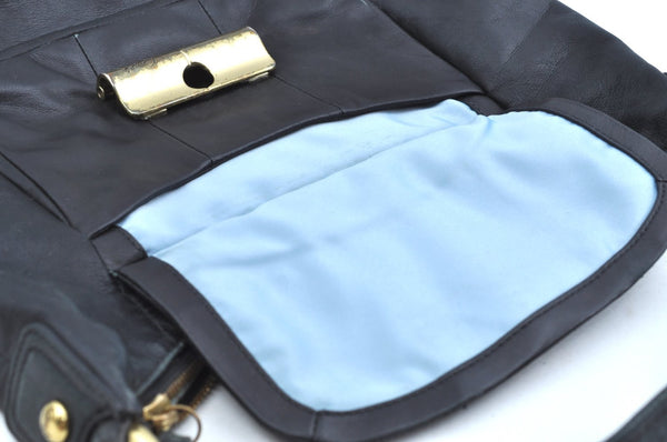 Authentic COACH 2Way Shoulder Cross Body Bag Purse Leather Black K8461