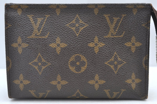 Authentic Louis Vuitton Monogram Poche Toilette 15 M47546 Cosmetics Pouch K8464