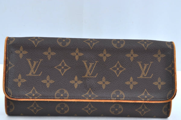 Authentic Louis Vuitton Monogram Pochette Twin GM Shoulder Bag M51852 LV K8466