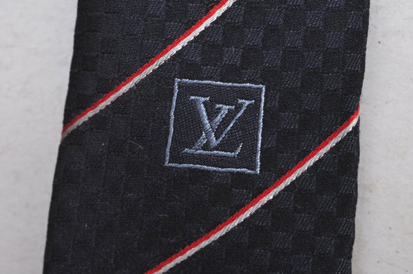 Authentic Louis Vuitton Necktie Clavat Ecu Tie Silk Blue M78755 LV K8469