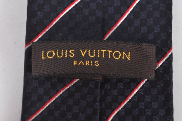 Authentic Louis Vuitton Necktie Clavat Ecu Tie Silk Blue M78755 LV K8469