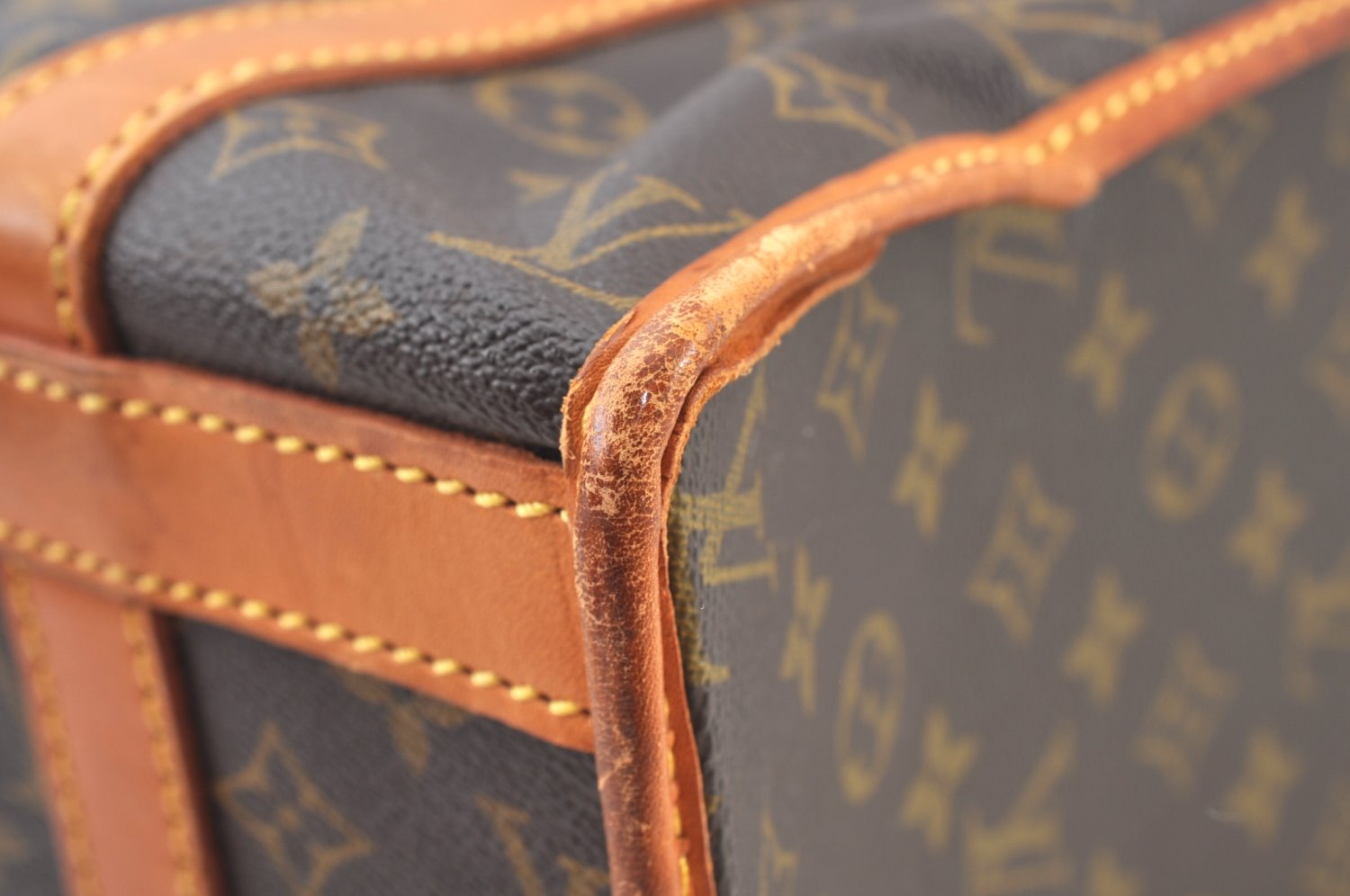 Authentic Louis Vuitton Monogram Sac Chaussures 35 Boston Bag Old Model LV K8473