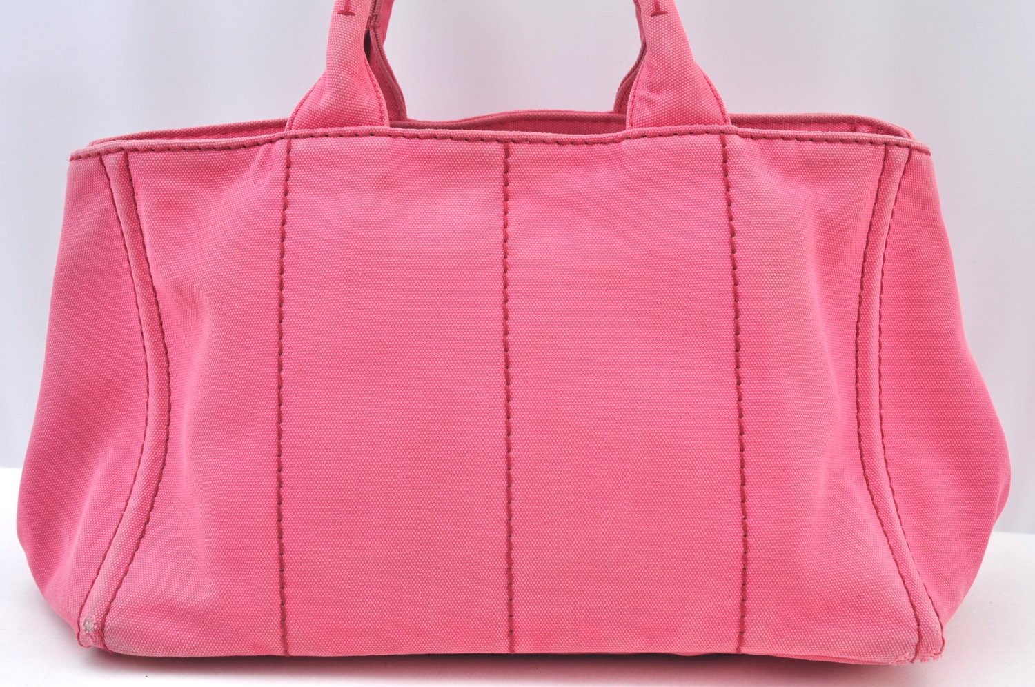 Authentic PRADA Canapa M 2Way Tote Hand Bag Canvas BN2642 Pink K8485