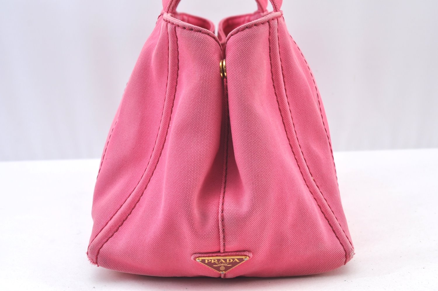 Authentic PRADA Canapa M 2Way Tote Hand Bag Canvas BN2642 Pink K8485