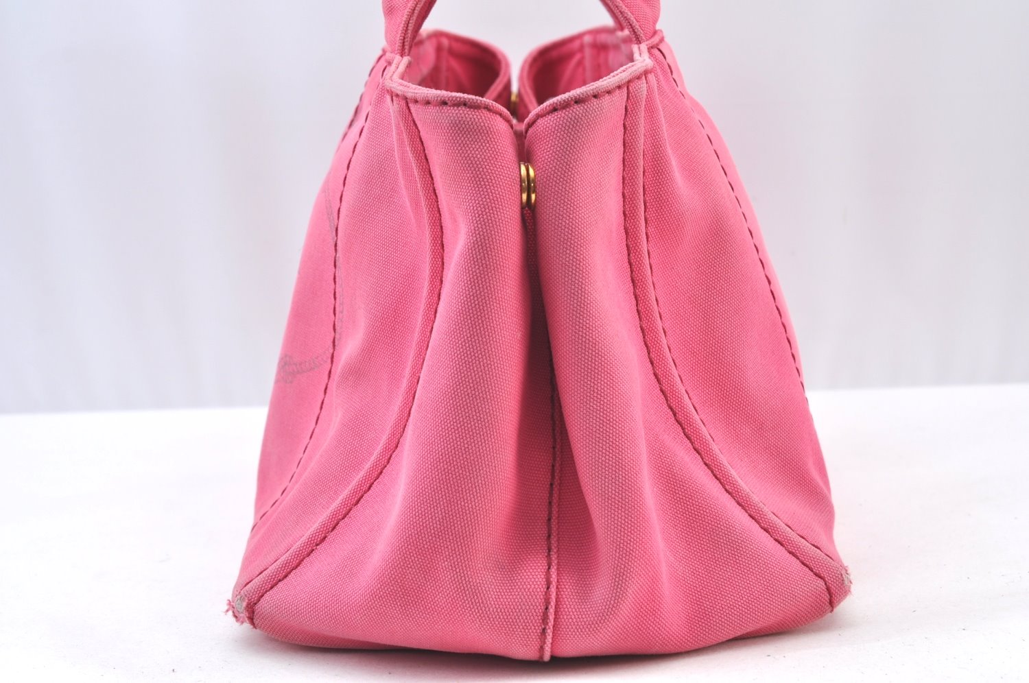 Authentic PRADA Canapa M 2Way Tote Hand Bag Canvas BN2642 Pink K8485