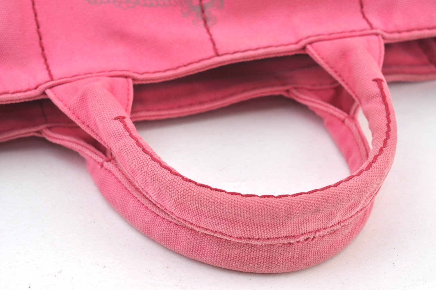 Authentic PRADA Canapa M 2Way Tote Hand Bag Canvas BN2642 Pink K8485