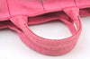 Authentic PRADA Canapa M 2Way Tote Hand Bag Canvas BN2642 Pink K8485