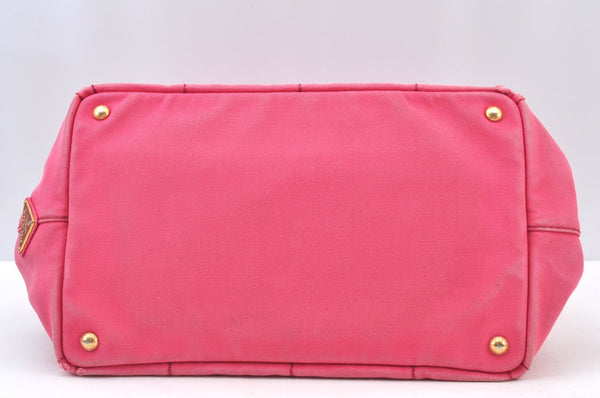 Authentic PRADA Canapa M 2Way Tote Hand Bag Canvas BN2642 Pink K8485