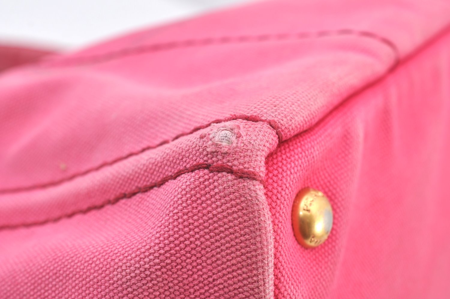 Authentic PRADA Canapa M 2Way Tote Hand Bag Canvas BN2642 Pink K8485