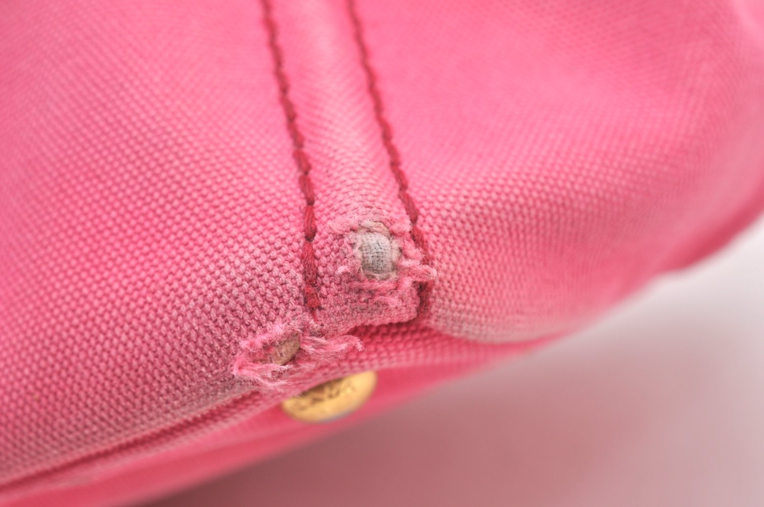 Authentic PRADA Canapa M 2Way Tote Hand Bag Canvas BN2642 Pink K8485