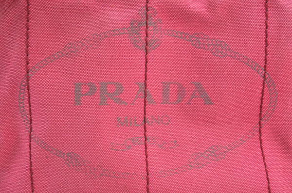 Authentic PRADA Canapa M 2Way Tote Hand Bag Canvas BN2642 Pink K8485