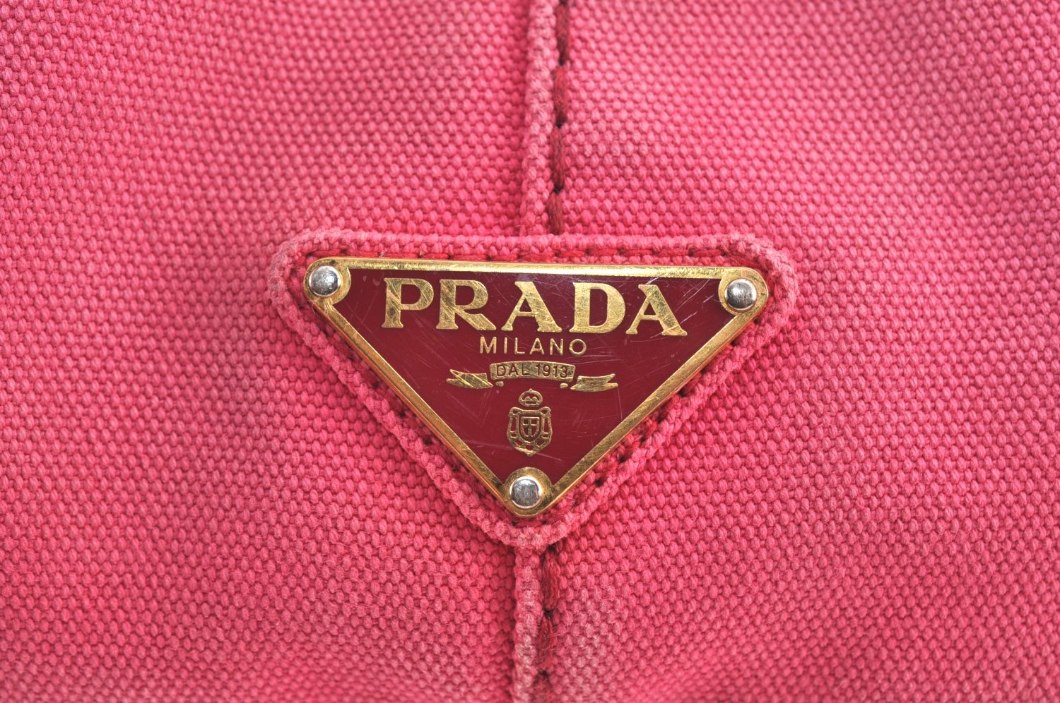 Authentic PRADA Canapa M 2Way Tote Hand Bag Canvas BN2642 Pink K8485