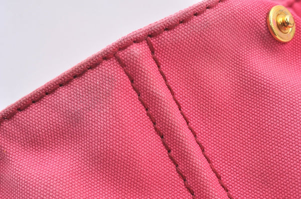 Authentic PRADA Canapa M 2Way Tote Hand Bag Canvas BN2642 Pink K8485