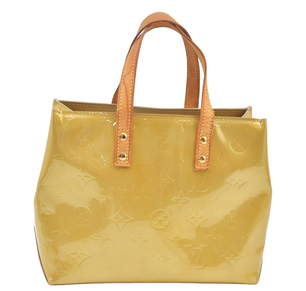 Authentic Louis Vuitton Vernis Reade PM Hand Bag Yellow M91334 LV K8486