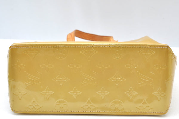 Authentic Louis Vuitton Vernis Reade PM Hand Bag Yellow M91334 LV K8486