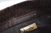 Authentic MARIO VALENTINO V Logo Clutch Bag Purse PVC Brown K8488