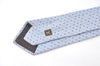 Authentic Louis Vuitton Necktie Tie Monogram Dots Pattern Silk Light Blue K8490