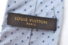 Authentic Louis Vuitton Necktie Tie Monogram Dots Pattern Silk Light Blue K8490