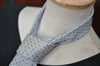 Authentic Louis Vuitton Necktie Tie Monogram Dots Pattern Silk Light Blue K8490