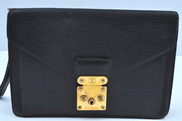 Auth Louis Vuitton Epi Pochette Sellier Dragonne Clutch Bag M52612 Black K8491