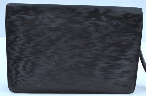 Auth Louis Vuitton Epi Pochette Sellier Dragonne Clutch Bag M52612 Black K8491