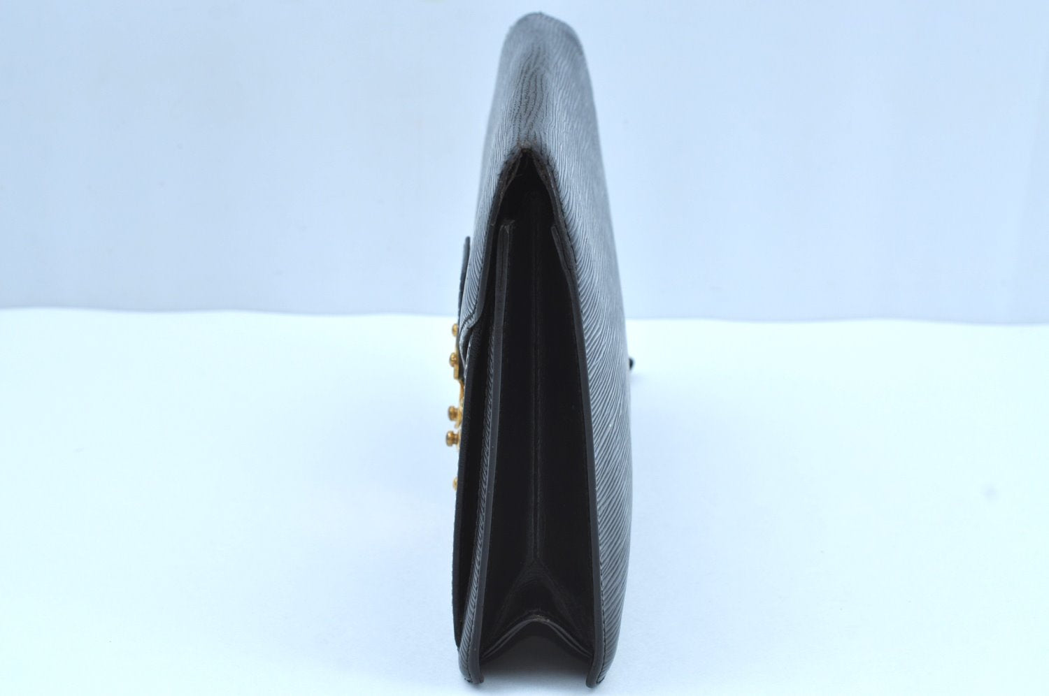 Auth Louis Vuitton Epi Pochette Sellier Dragonne Clutch Bag M52612 Black K8491