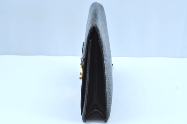 Auth Louis Vuitton Epi Pochette Sellier Dragonne Clutch Bag M52612 Black K8491