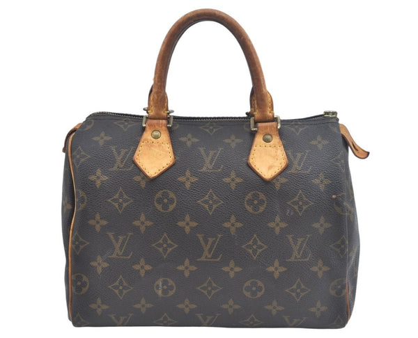Authentic Louis Vuitton Monogram Speedy 25 Boston Hand Bag M41528 LV Junk K8493