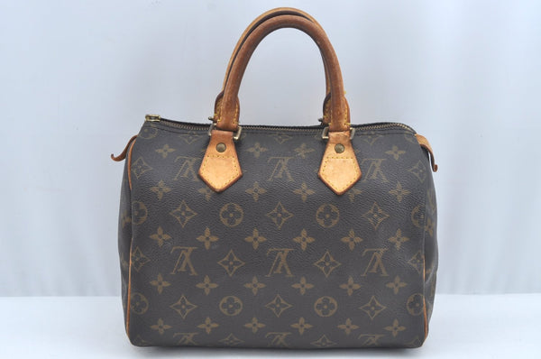 Authentic Louis Vuitton Monogram Speedy 25 Boston Hand Bag M41528 LV Junk K8493