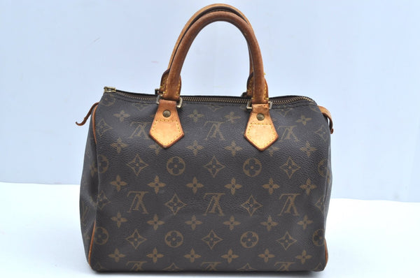 Authentic Louis Vuitton Monogram Speedy 25 Boston Hand Bag M41528 LV Junk K8493