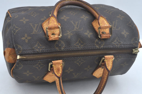 Authentic Louis Vuitton Monogram Speedy 25 Boston Hand Bag M41528 LV Junk K8493
