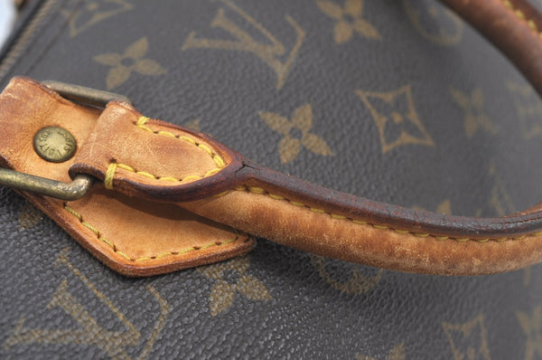 Authentic Louis Vuitton Monogram Speedy 25 Boston Hand Bag M41528 LV Junk K8493