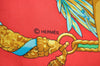 Authentic HERMES Carre 90 Scarf "HOMMAGE A CHARLES GARNIER" Silk Red K8495