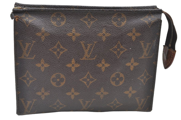 Authentic Louis Vuitton Monogram Poche Toilette 19 M47544 Cosmetics Pouch K8496