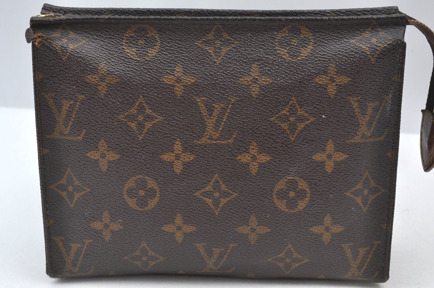 Authentic Louis Vuitton Monogram Poche Toilette 19 M47544 Cosmetics Pouch K8496