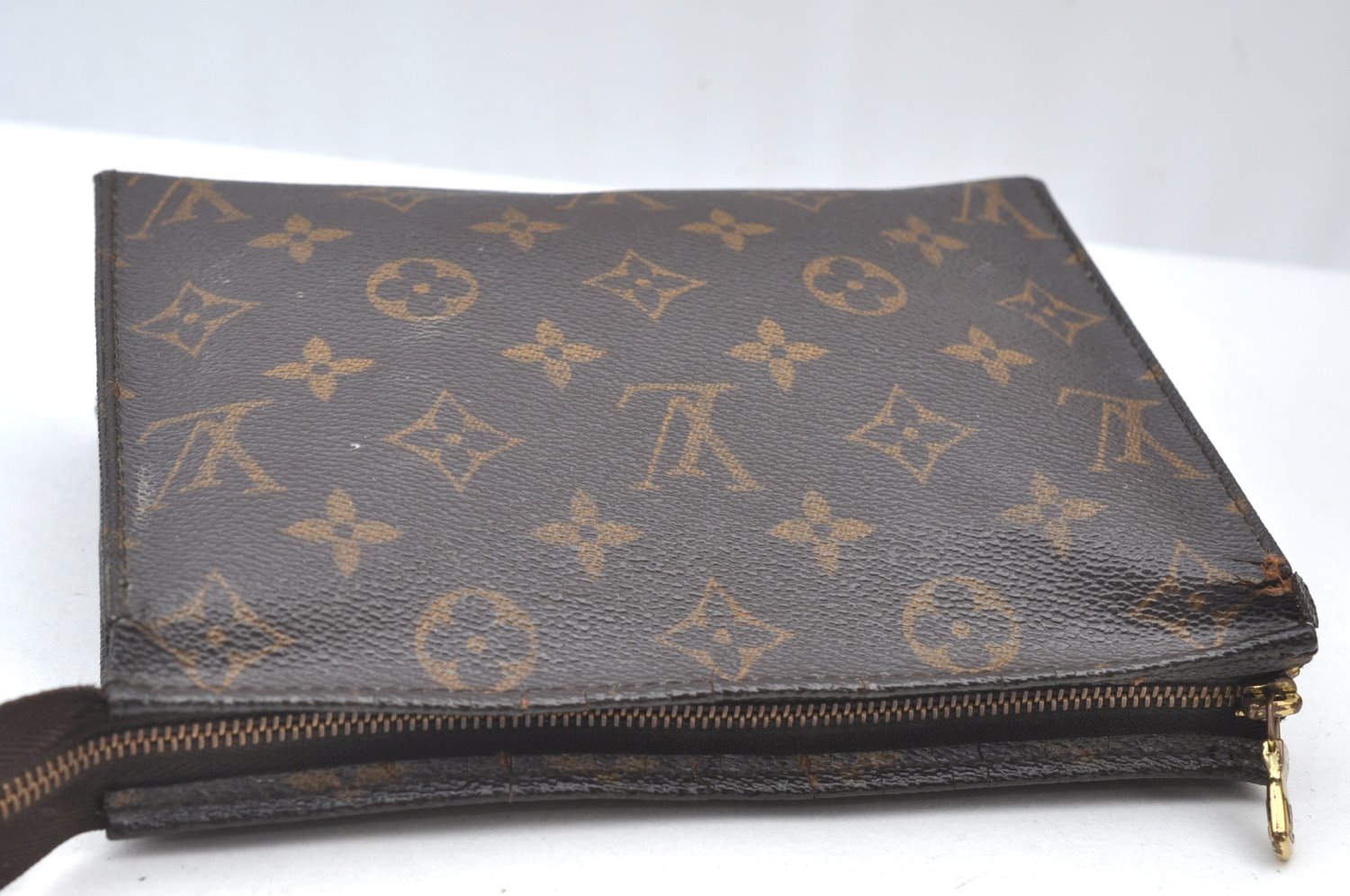 Authentic Louis Vuitton Monogram Poche Toilette 19 M47544 Cosmetics Pouch K8496