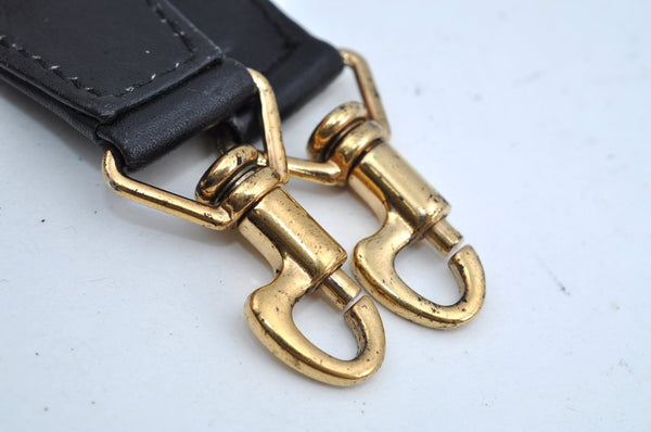 Authentic GUCCI Bamboo 2Way Shoulder Bag Leather Black Junk K8506