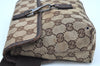 Authentic GUCCI Vintage Waist Body Bag Purse GG Canvas Leather 92543 Brown K8507