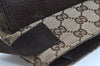 Authentic GUCCI Vintage Waist Body Bag Purse GG Canvas Leather 92543 Brown K8507