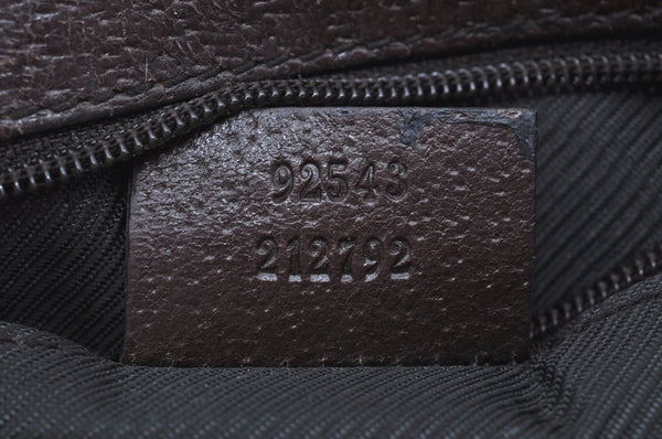 Authentic GUCCI Vintage Waist Body Bag Purse GG Canvas Leather 92543 Brown K8507